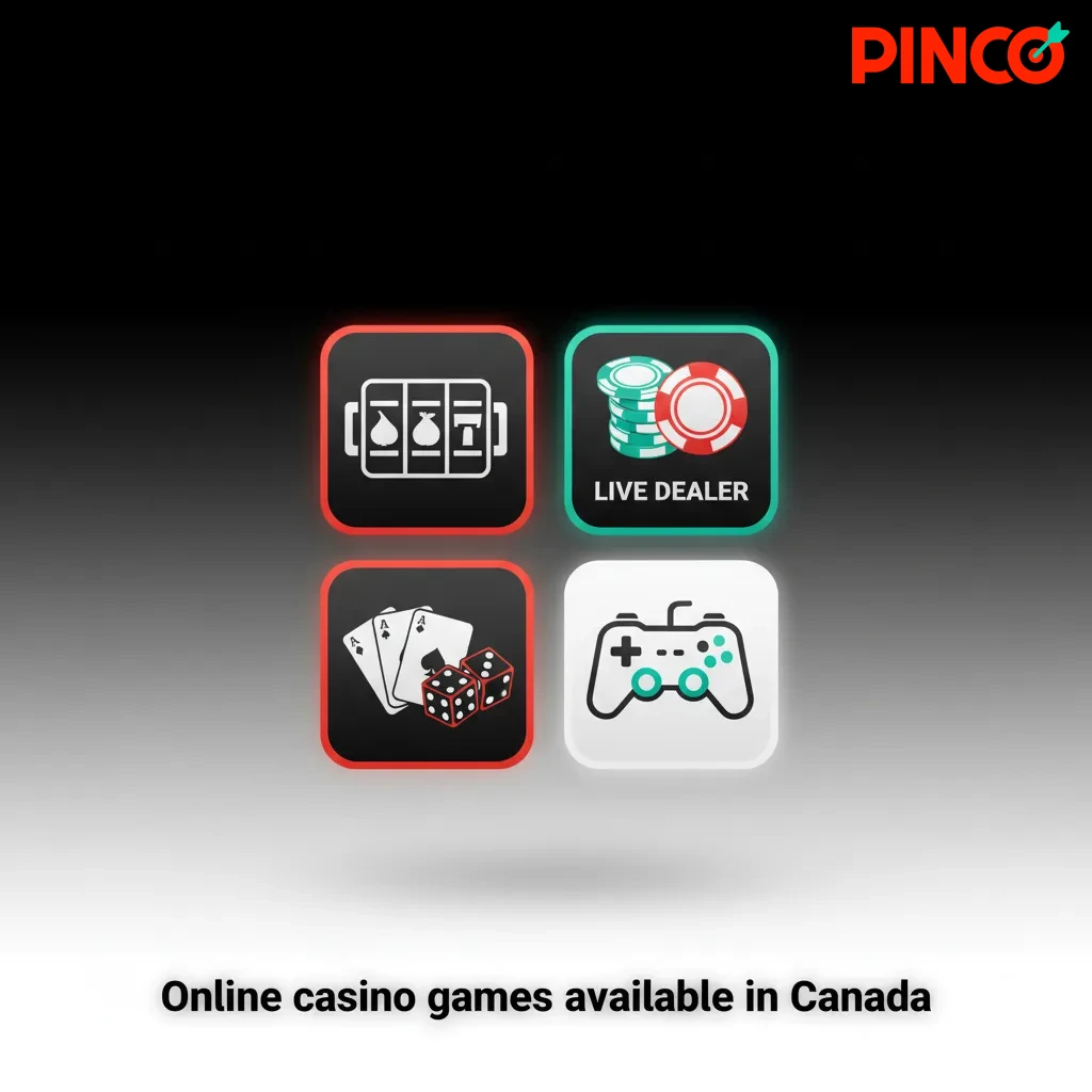 Collage of Canadian online casino games: slots, jackpots, live blackjack, roulette, baccarat, video poker, keno, bingo.