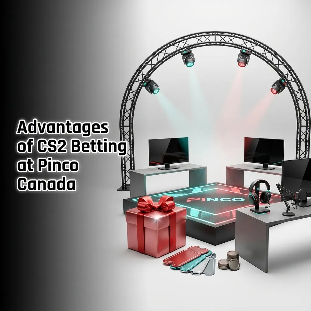 Pinco Canada CS2 betting platform showing welcome bonuses, payment methods, and mobile app features for Canadian players