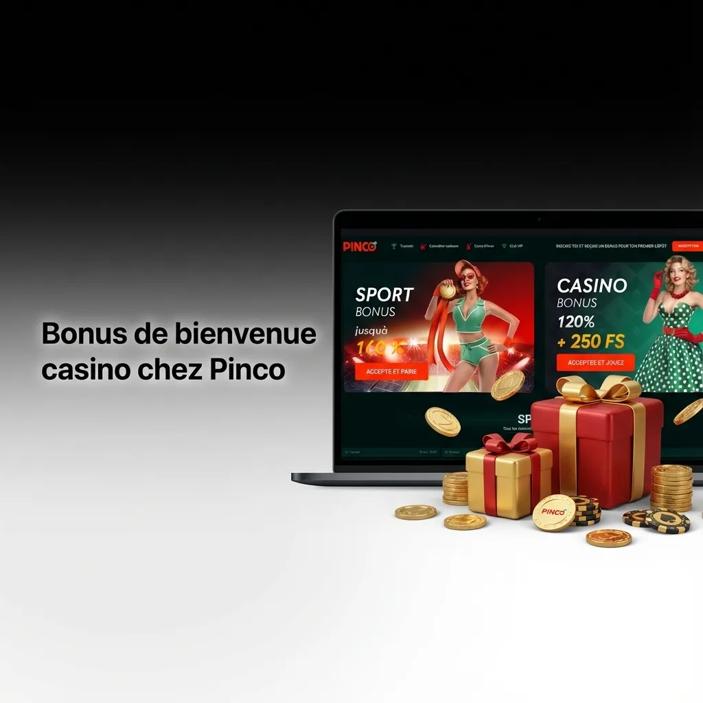Pinco Casino welcome bonus offer showing 120% up to $7,500 CAD plus 250 free spins for Canadian players