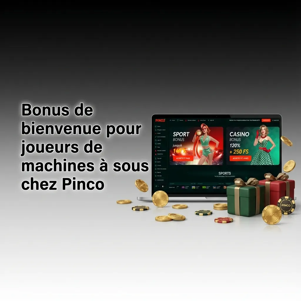 Pinco casino welcome bonus for slot players showing deposit match, free spins, and loyalty rewards program
