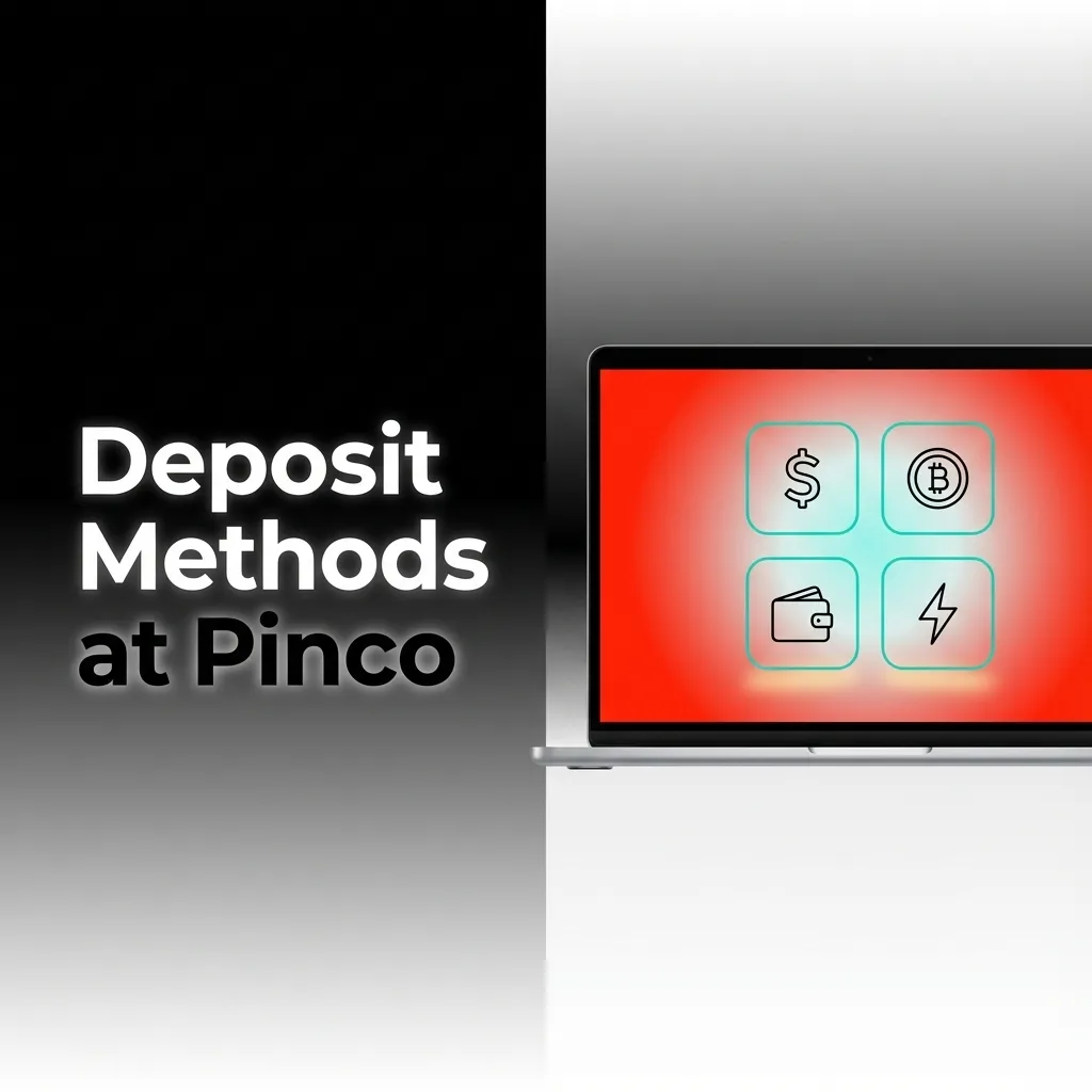 Pinco deposit methods screen showing step-by-step instructions for adding funds using multiple payment options.