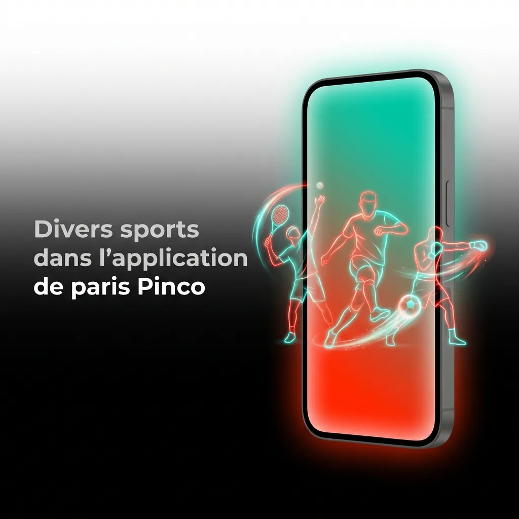 Interface de l'application Pinco montrant diverses options de paris sportifs incluant football, basketball, tennis et eSports