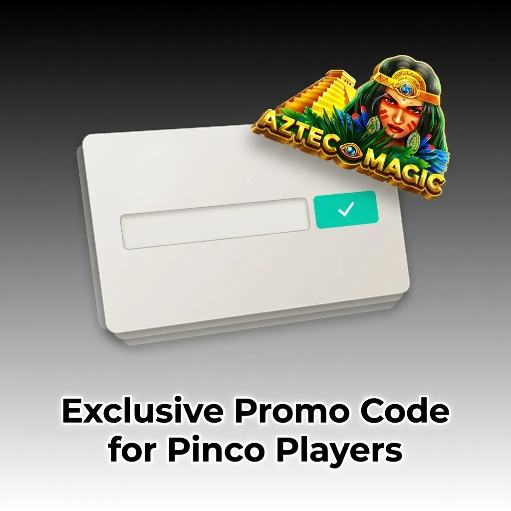 Player entering promo code AZTEC250 on Pinco casino registration page to unlock bonus funds and free spins