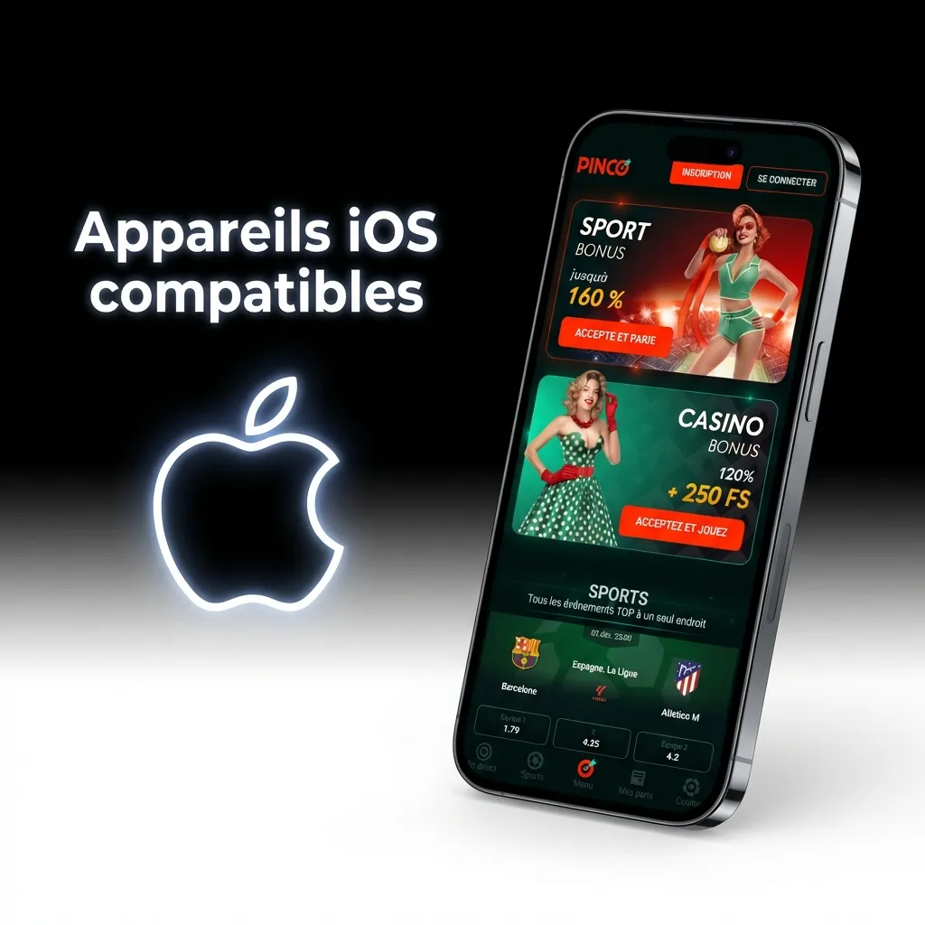 Liste des appareils iOS compatibles incluant iPhone X à 15 et iPad Pro et Air récents