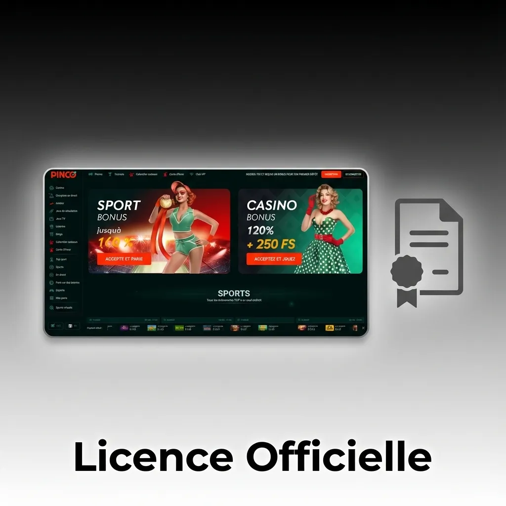 Pinco gaming platform license certificate from Curaçao government showing official regulatory compliance and player protection
