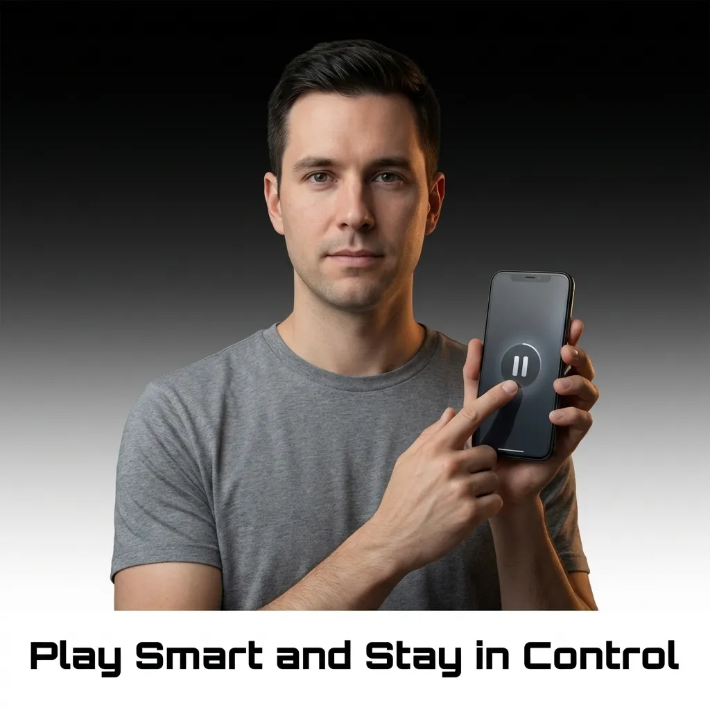 Person setting spending limits on mobile casino app to promote responsible gambling and budget control