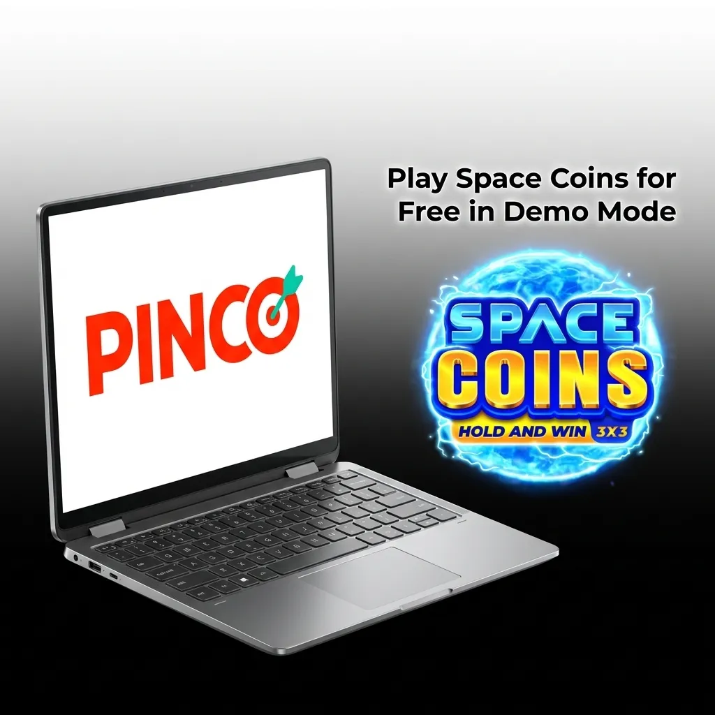 Space-themed casino game interface showing demo mode with virtual coins and multiplier display on screen