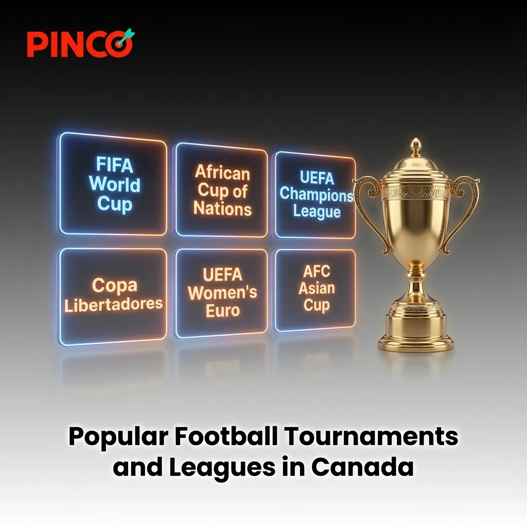 Soccer ball and stadium representing popular football tournaments and leagues available for betting in Canada