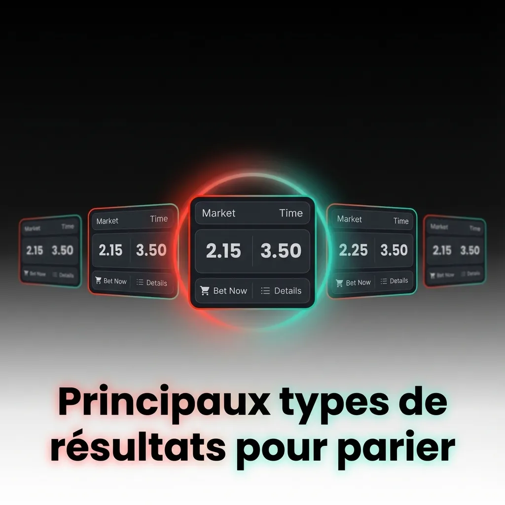 Guide illustrant les principaux types de paris sportifs: handicap, total de buts, pari en direct et double chance