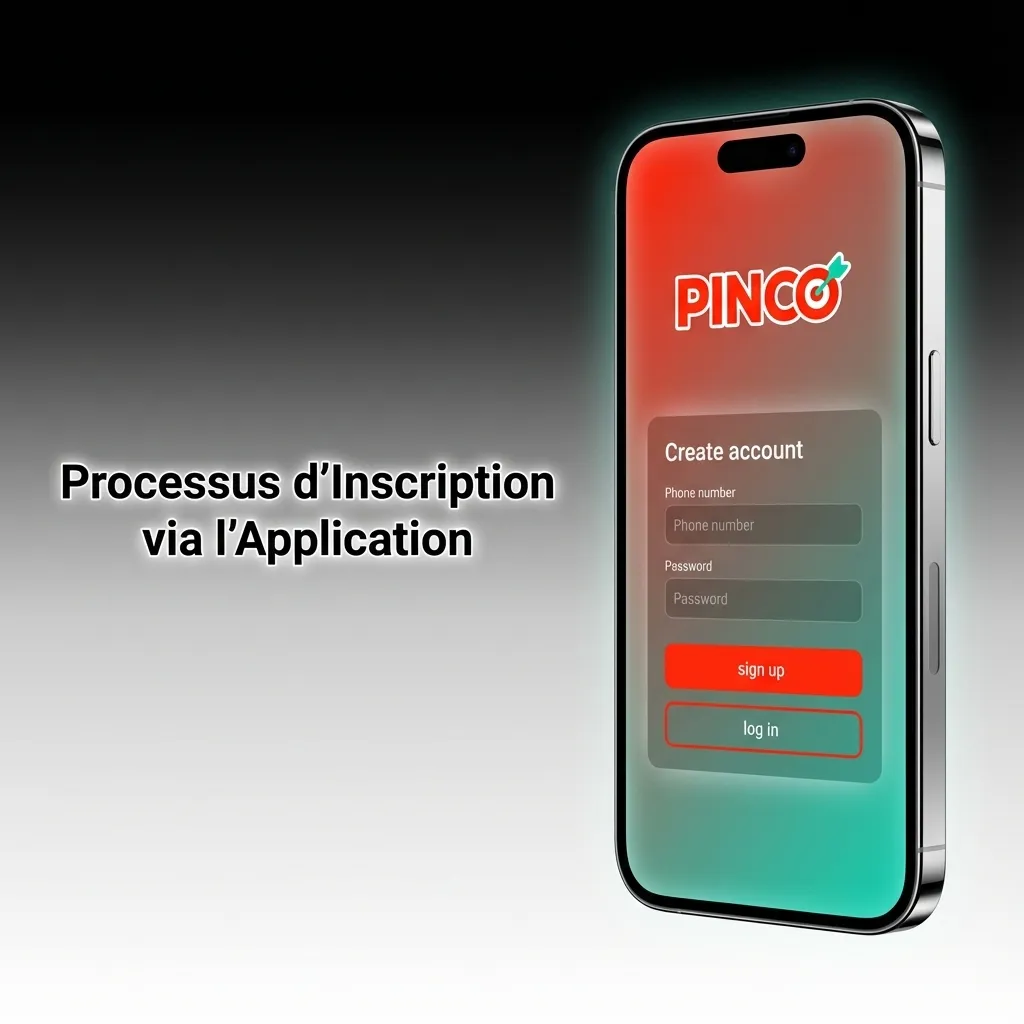 Smartphone displaying app registration screen with sign-up form fields and create account button