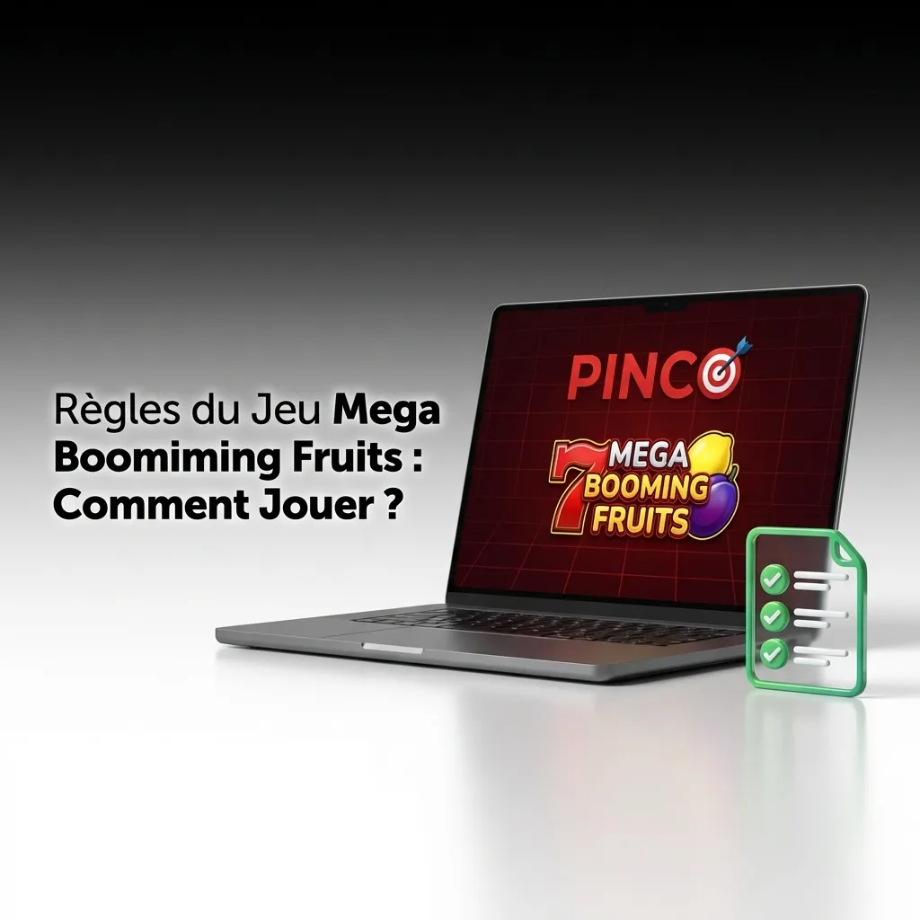 Colorful slot machine grid showing 5 reels with fruit symbols, wild icons, and scatter symbols in Mega Booming Fruits game