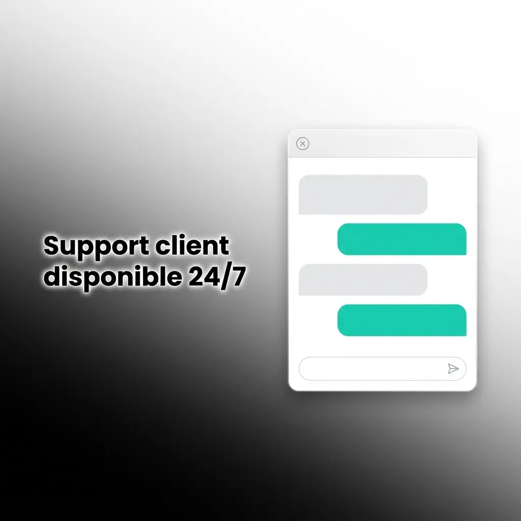 Équipe de support client 24/7 offrant chat en direct, courriel, FAQ et assistance téléphonique pour les utilisateurs