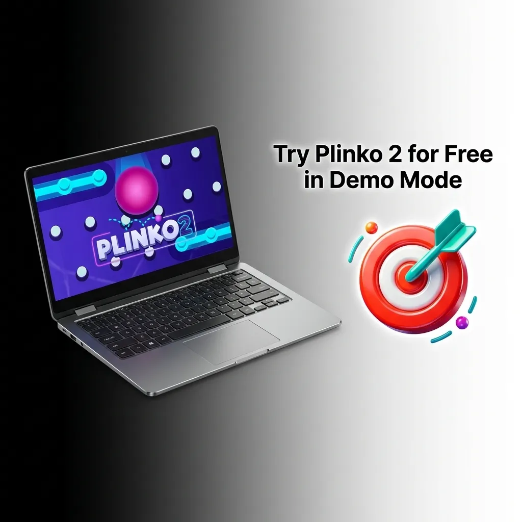 Player testing Plinko 2 demo mode with virtual credits on screen, exploring risk levels and bet sizes risk-free