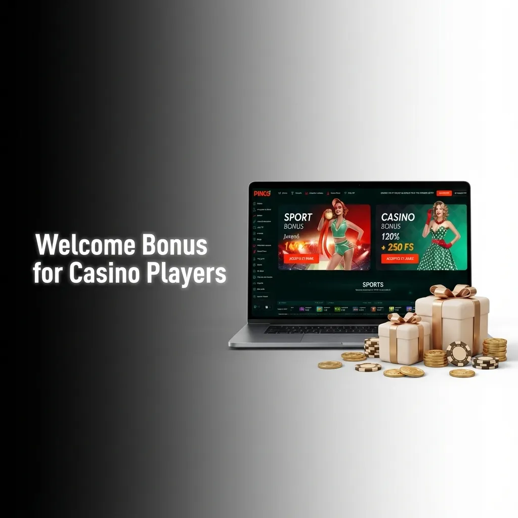 Casino welcome bonus promotion showing 120% match up to C$7,500 plus 250 free spins for new players
