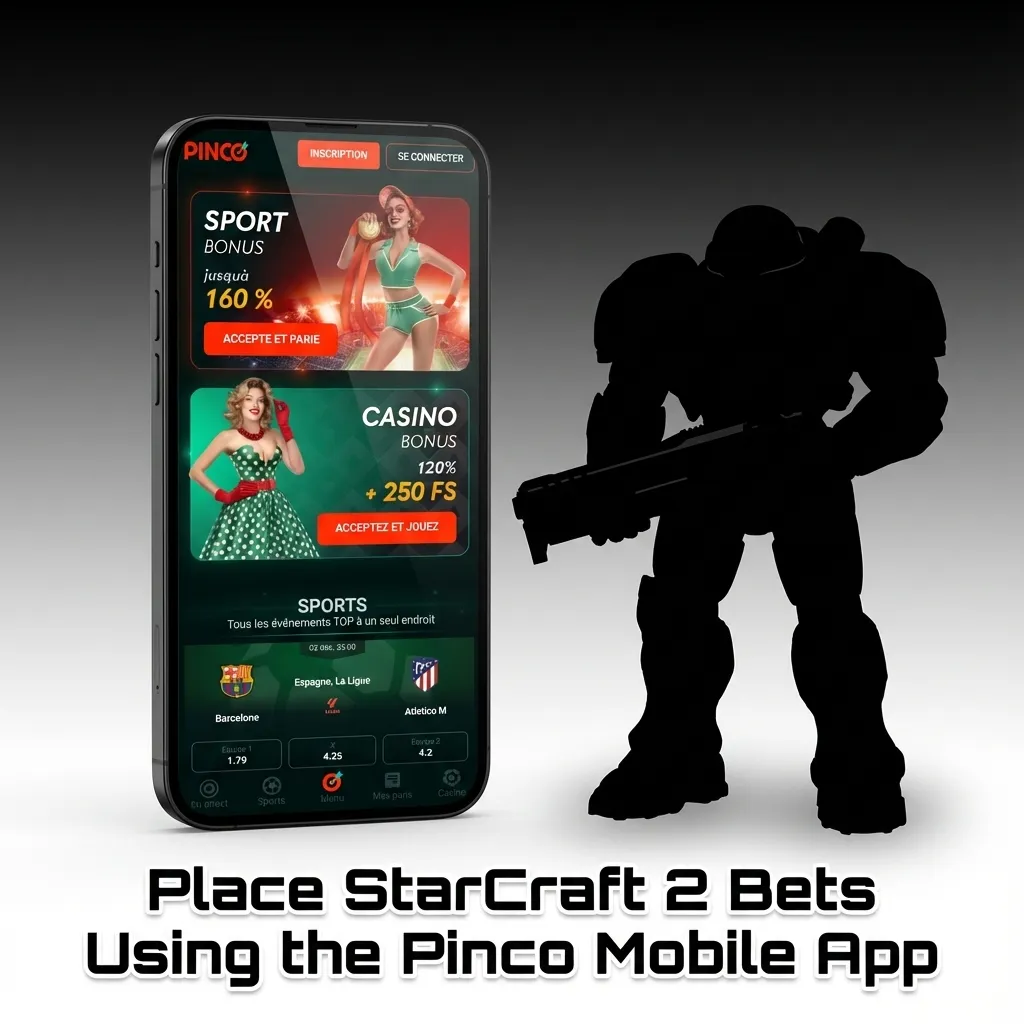 Mobile phone displaying StarCraft 2 betting interface on Pinco app with match odds and wagering options