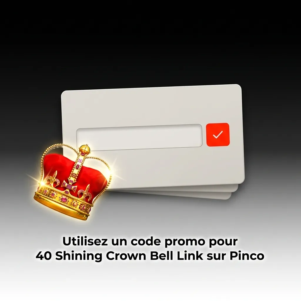 Pinco Casino promo code PINCO250 entry field for bonus and free spins on Shining Crown Bell Link slot game
