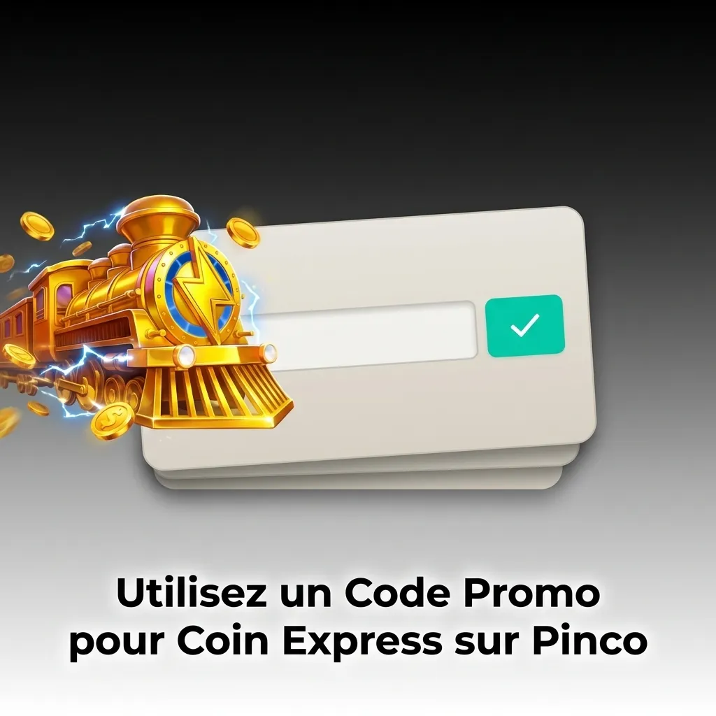 Coin Express promo code entry screen showing PINCO2024 for 50 free spins bonus on Pinco casino platform
