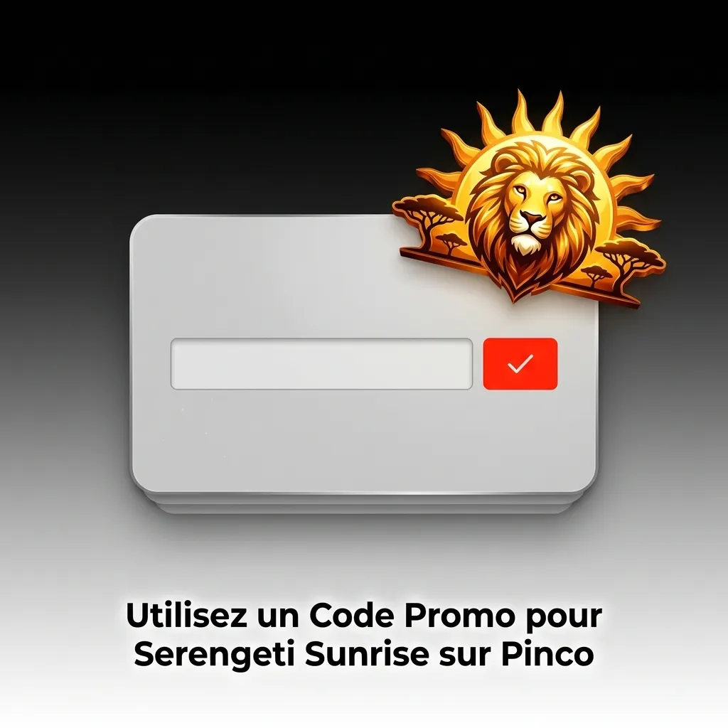 Promotional code entry screen for Serengeti Sunrise slot game on Pinco casino platform with bonus offers