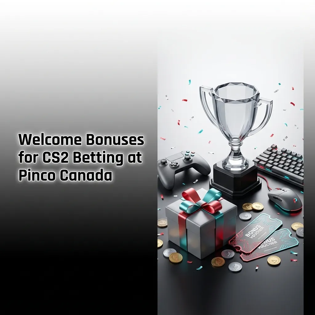 CS2 betting welcome bonus options at Pinco Canada showing sports and casino offers with registration steps