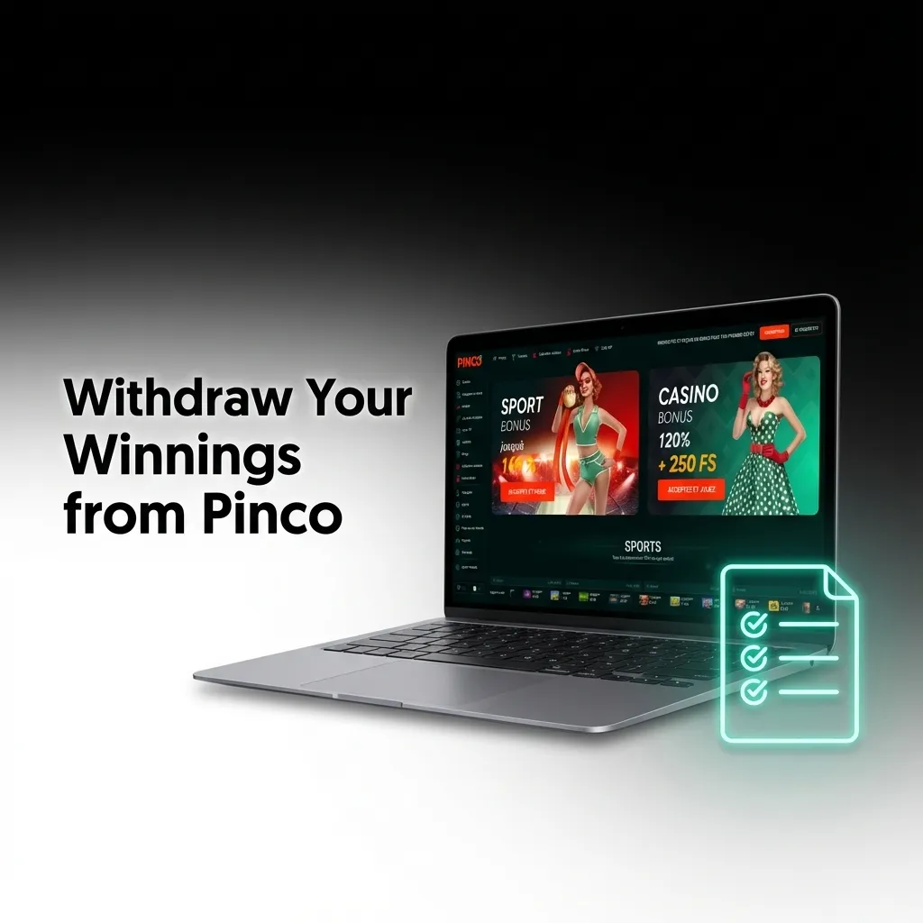 Pinco casino withdrawal process showing secure account verification and payment method selection interface